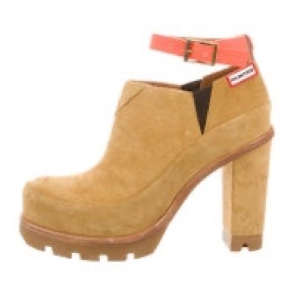Hunter Booties UK Ochre Suede Ankle Strap RARE - Picture 9 of 9